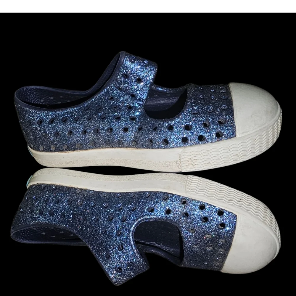 Native Shoes Kids Glittery Blue Slip-On